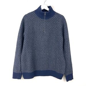 J. Crew Merino Wool Herringbone Half-Zip Sweater